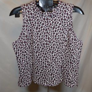 Anthropologie Akemi + Kim Women's Sz L Sleeveless Metallic Leopard Print Blouse